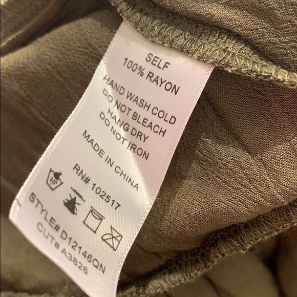 SOPRANO Olive Green Cold Shoulder Boho Dress S - Picture 11 of 11